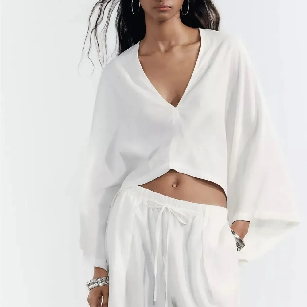 ZARA LINEN PALAZZO PANTS NEW